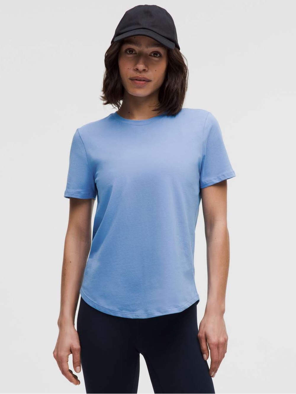 Lululemon Love Curved-Hem Crewneck T-Shirt in Pool Party (Blue)